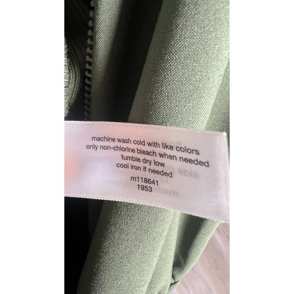 LIVI By Lane Bryant Plus Size 18 Green Stretch Woven Zip-Up Sleeveless Jumpsuit - Picture 11 of 13